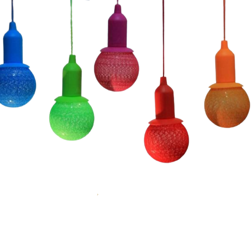Set de 5 lampi decorative, klausstech, forma de glob, cu fir, lungime 100cm, diametru 10 cm, multicolor